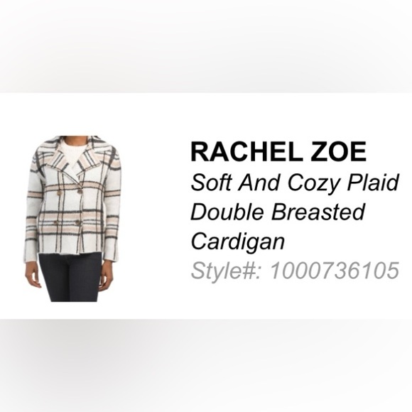 NWOT Rachel Zoe Double Breasted Cardigan - Picture 5 of 5
